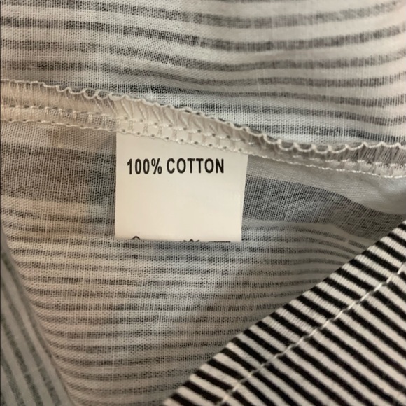 Vintage womens striped shirt 100% cotton 3/4 length sleeves, size 2X - Picture 8 of 9